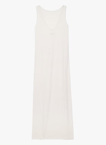 Robe longue décolleté v en coton et en lin mélangés ZADIG&VOLTAIRE Beige